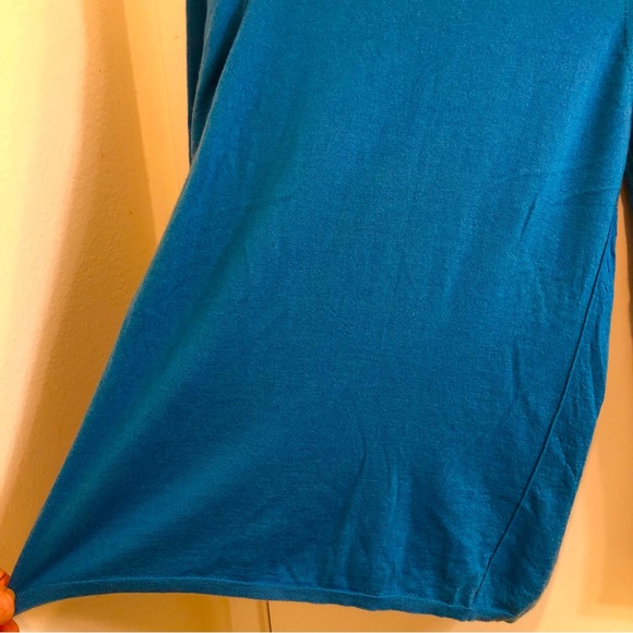 TSE Square Neck Wrap Cashmere Sweater Reverse Stitched Blue Size Large. - Picture 12 of 16